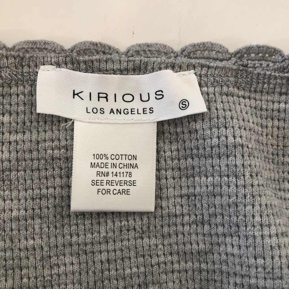 Kirious Los Angeles Floral Babydoll Waffle Knit Long Sleeves Crop Top Size S - Picture 7 of 11
